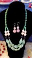 collana acquamarina e giada rosa e verde
